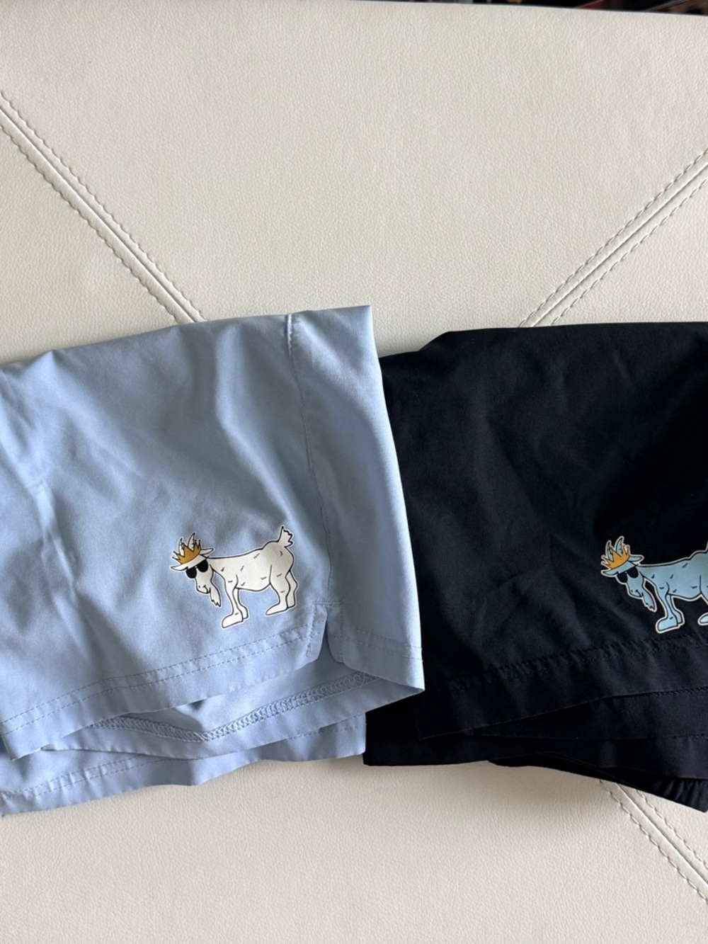 Light Blue & Black Shorts with GOAT Shorts